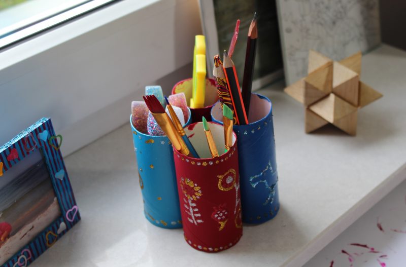 pojemniki na przybory szkolne diy